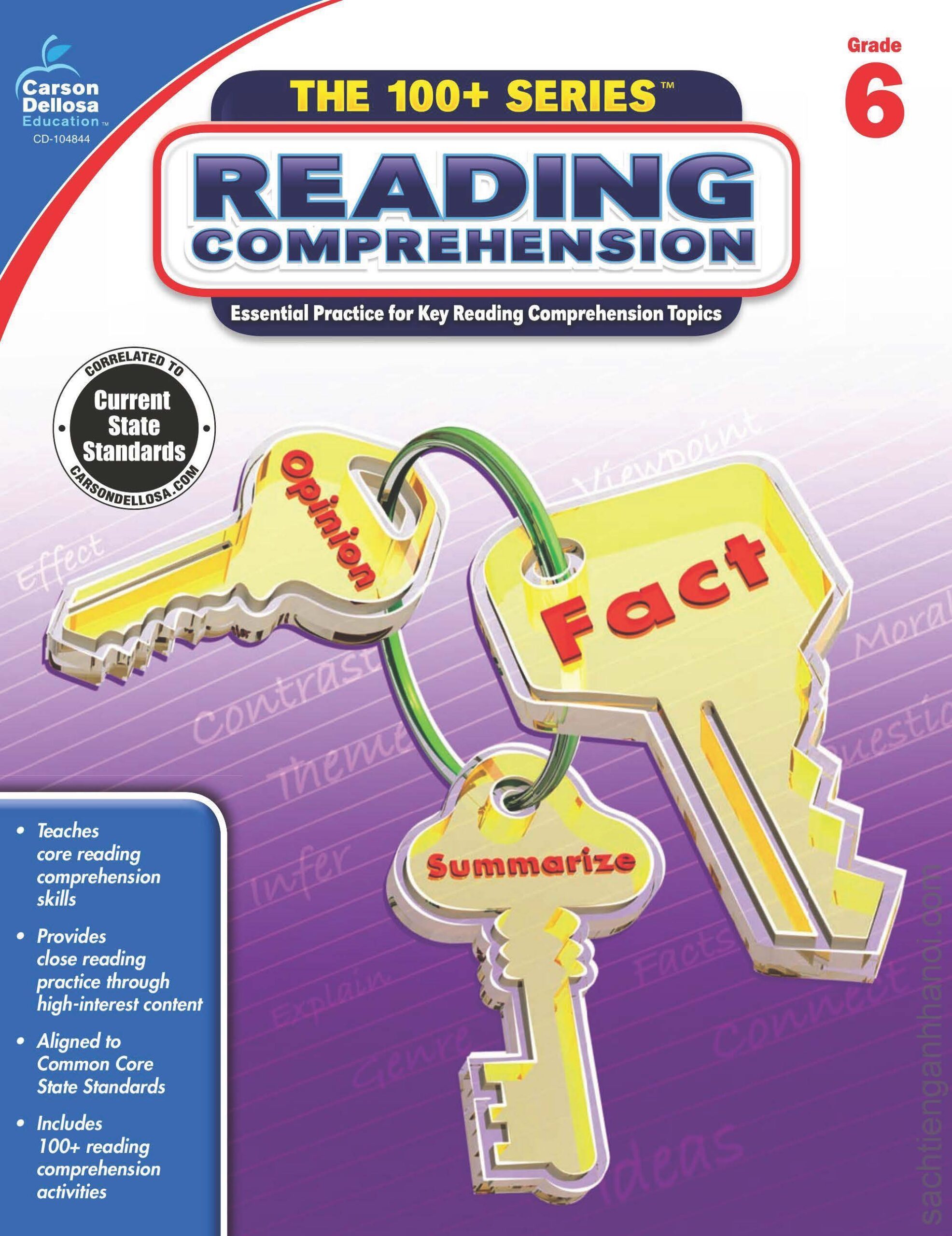 [Sách] 100+ Series – Reading Comprehension, Grade 6 – Sách giấy gáy xoắn