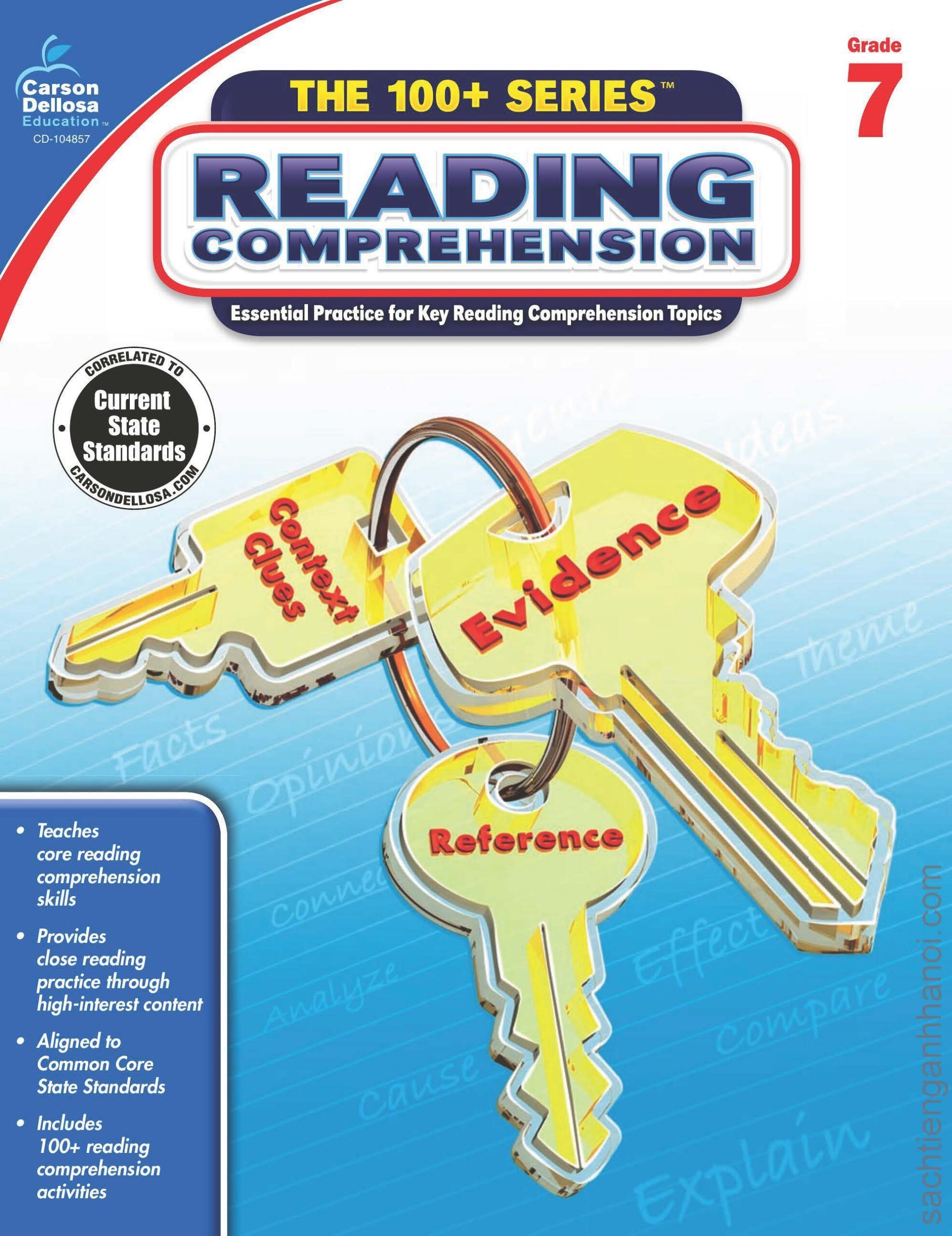 [Sách] 100+ Series – Reading Comprehension, Grade 7 – Sách giấy gáy xoắn