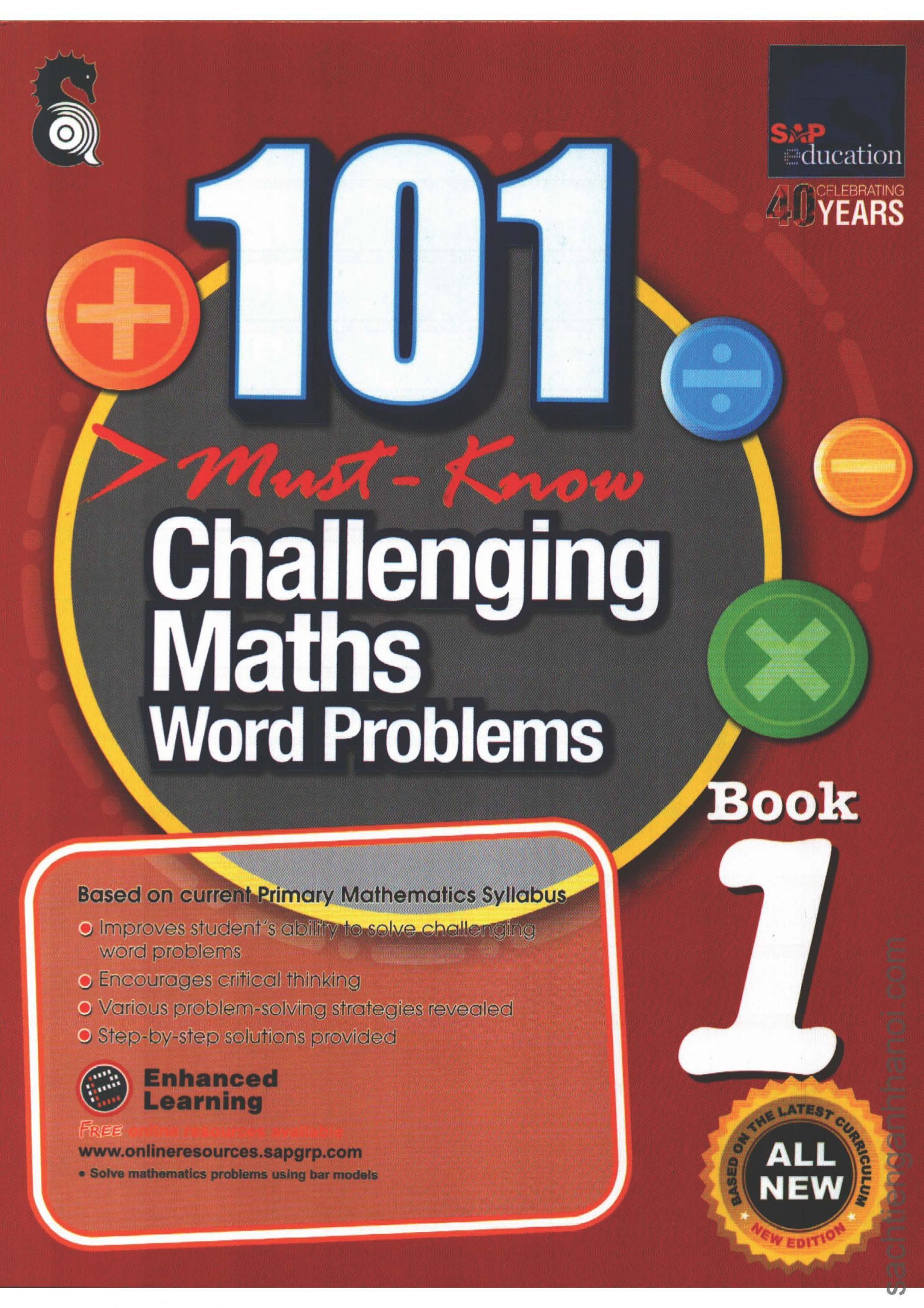 [Sách] 101 Must- Know Challenging Maths Word Problems Book 1 ( Có đáp án) – Sách giấy gáy xoắn