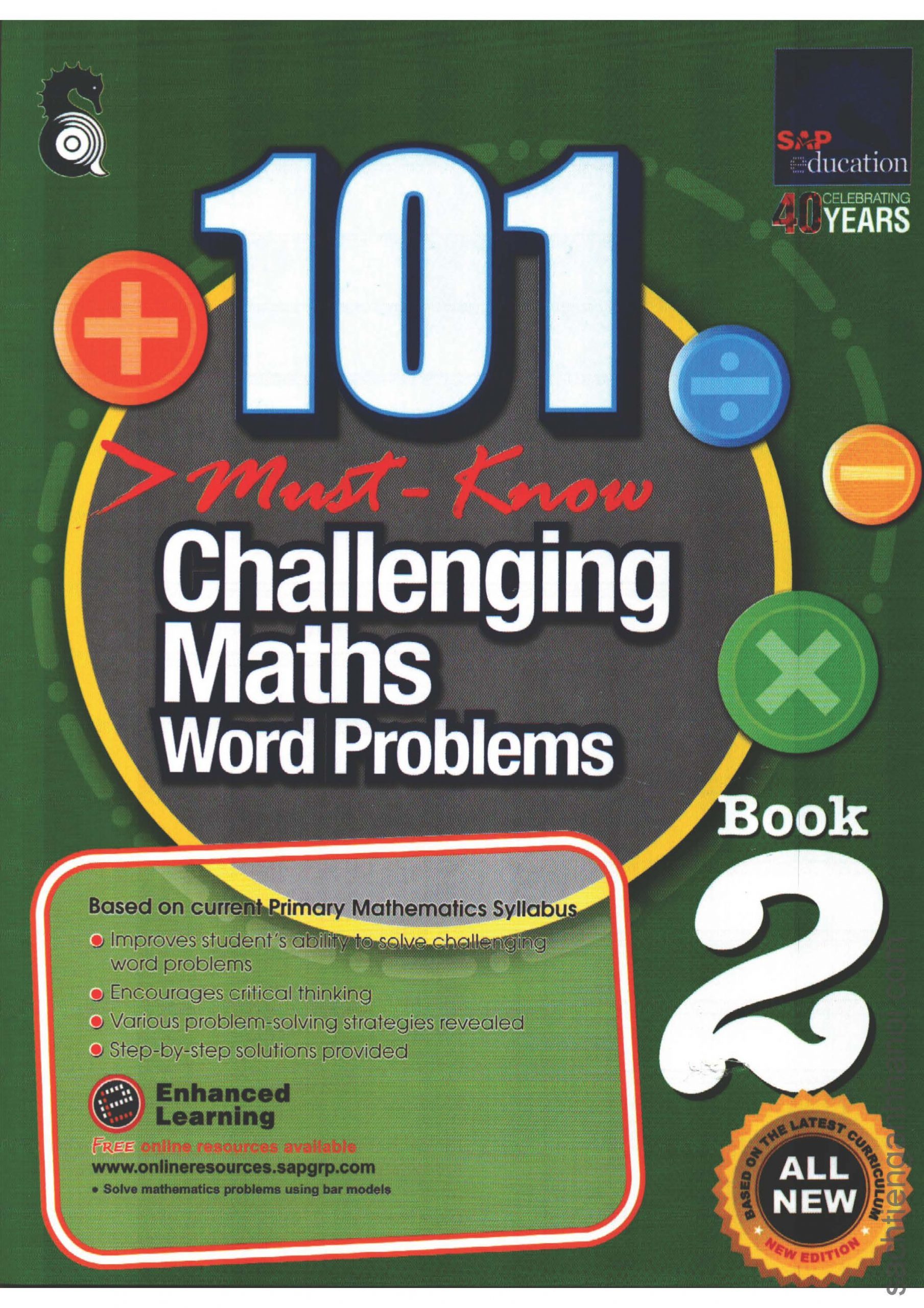 [Sách] 101 Must- Know Challenging Maths Word Problems Book 2 ( Có đáp án) – Sách giấy gáy xoắn