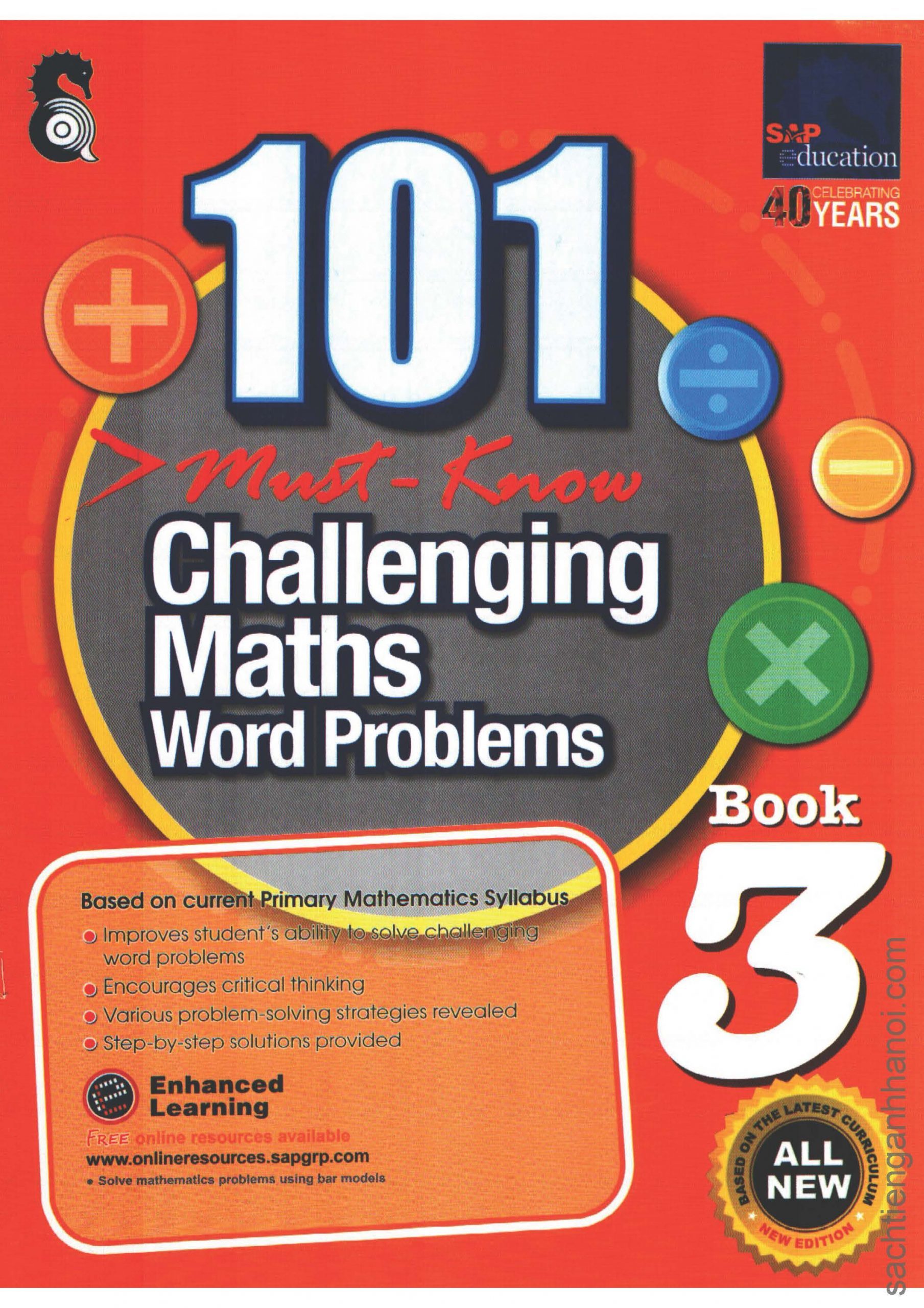 [Sách] 101 Must- Know Challenging Maths Word Problems Book 3 ( Có đáp án) – Sách giấy gáy xoắn